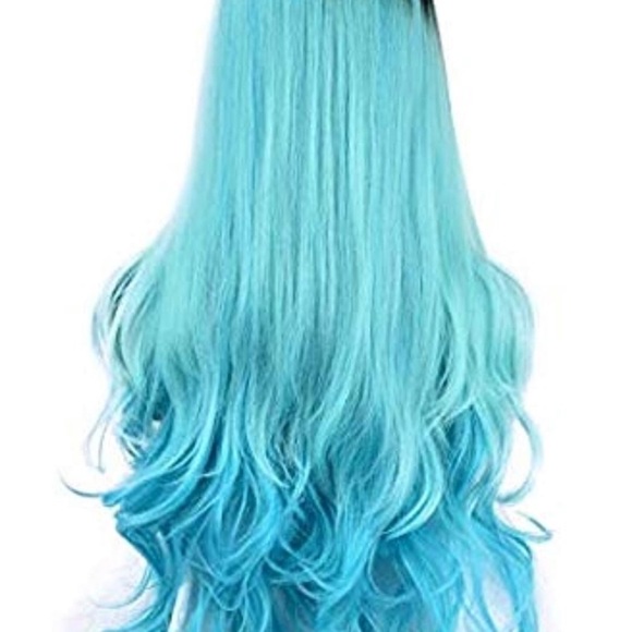 ?PHOENIX 28” Curly LT Blue OMBRÉ Cosplay Wig *NWT main image 4